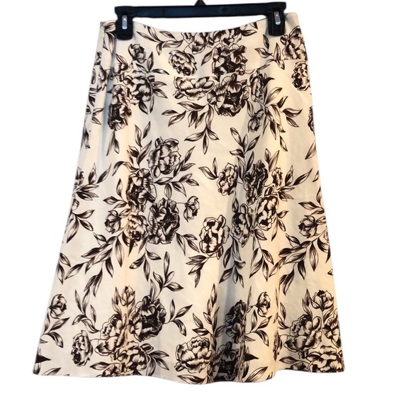 Ann Taylor Dresses & Skirts - Ann Taylor Cream brown A-Line Midi Skirt size 2 linen blend Y2K last price drop